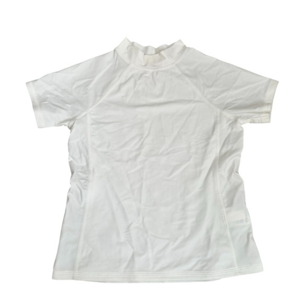 Lands' End Kids White Swim Rashguard